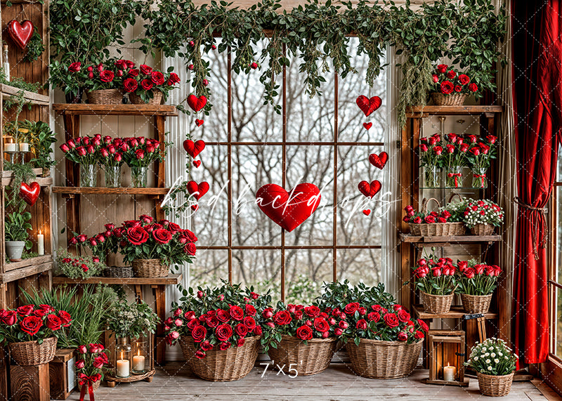 Valentines Day Flower Shop Window (sweep options) - HSD Photography Backdrops