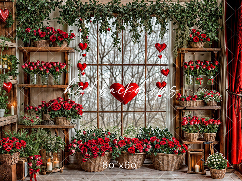 Valentines Day Flower Shop Window (sweep options) - HSD Photography Backdrops