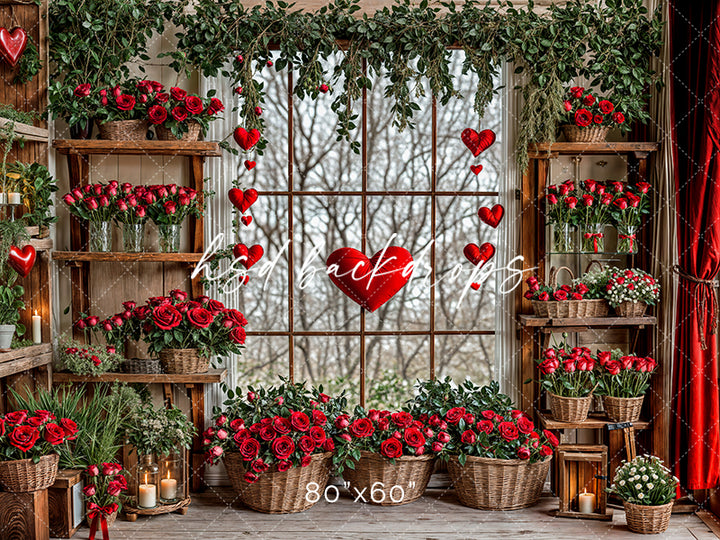 Valentines Day Flower Shop Window (sweep options) - HSD Photography Backdrops
