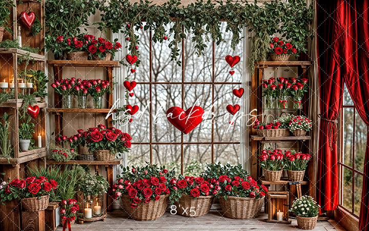 Valentines Day Flower Shop Window (sweep options) - HSD Photography Backdrops