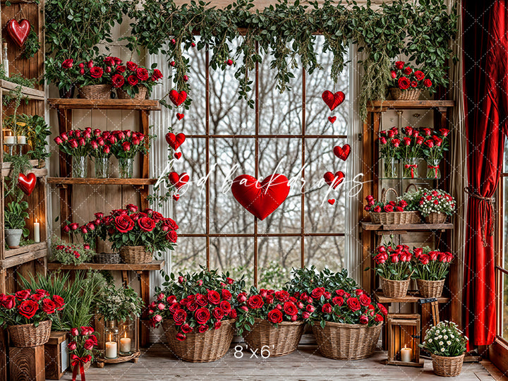 Valentines Day Flower Shop Window (sweep options) - HSD Photography Backdrops