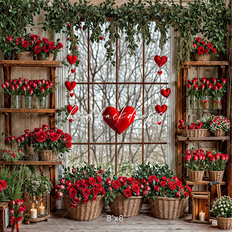 Valentine's Day Room - VD31920 Flower Shop - HSD Photography Backdrops