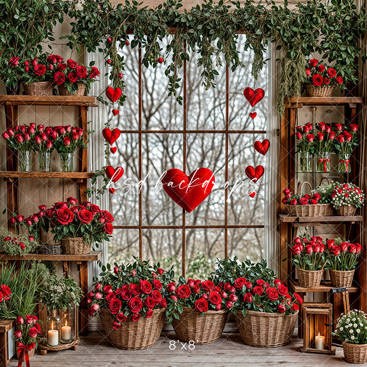 Valentine's Day Room - VD31920 Flower Shop - HSD Photography Backdrops