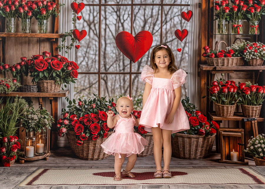 Valentines Day Flower Shop Window (sweep options) - HSD Photography Backdrops