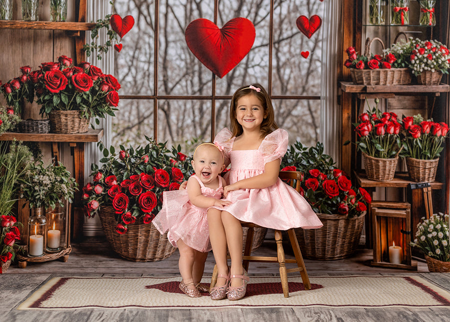 Valentines Day Flower Shop Window (sweep options) - HSD Photography Backdrops