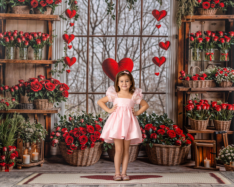 Valentines Day Flower Shop Window (sweep options) - HSD Photography Backdrops