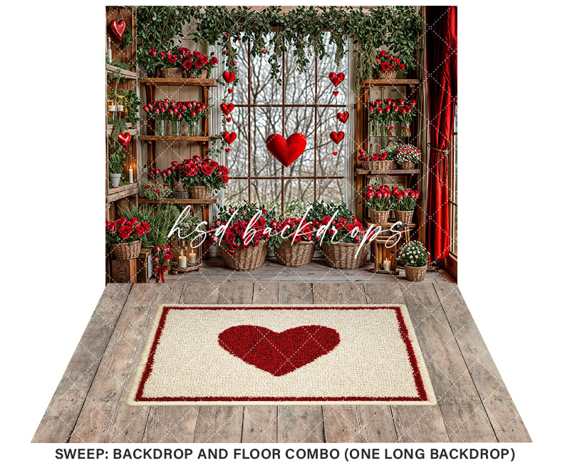 Valentines Day Flower Shop Window (sweep options) - HSD Photography Backdrops