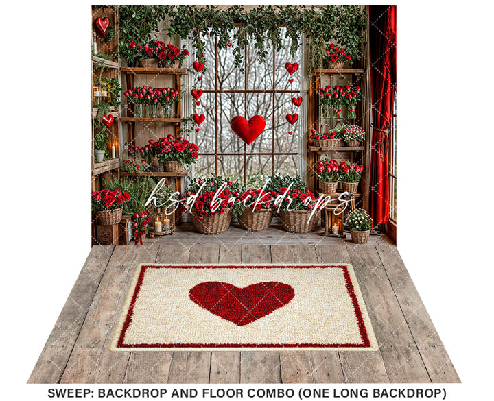 Valentines Day Flower Shop Window (sweep options) - HSD Photography Backdrops