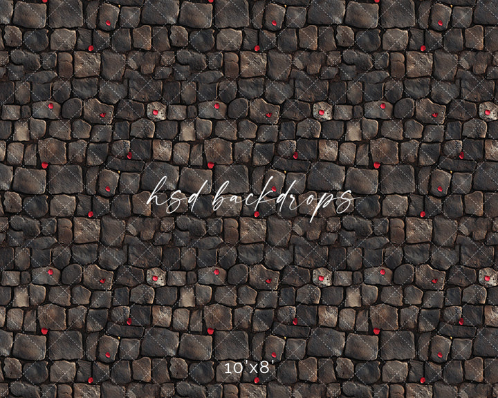 Scattered Rose Petals Stone Floor - HSD Photography Backdrops