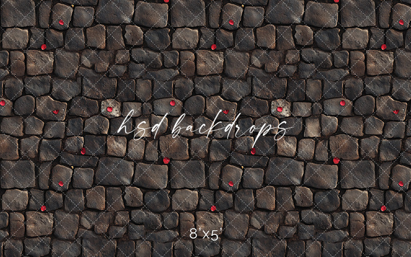 Scattered Rose Petals Stone Floor - HSD Photography Backdrops