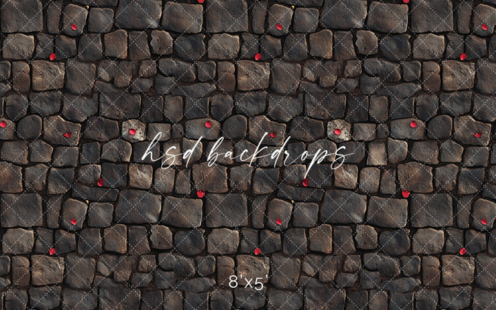 Scattered Rose Petals Stone Floor - HSD Photography Backdrops