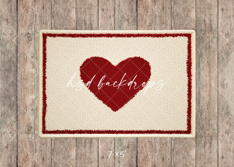 Red Heart Rug - HSD Photography Backdrops