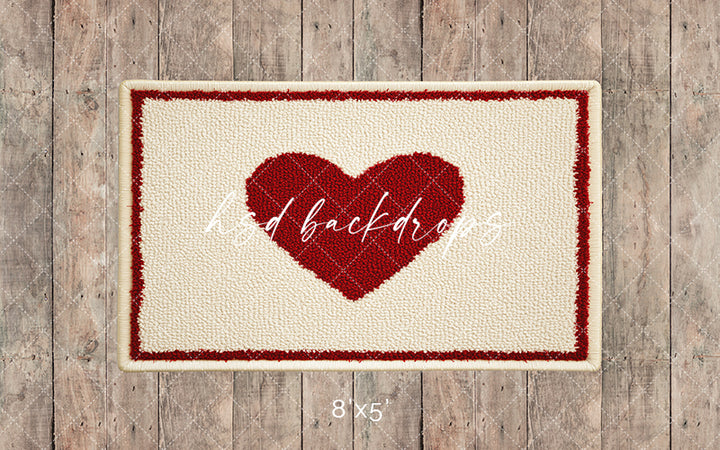 Red Heart Rug - HSD Photography Backdrops