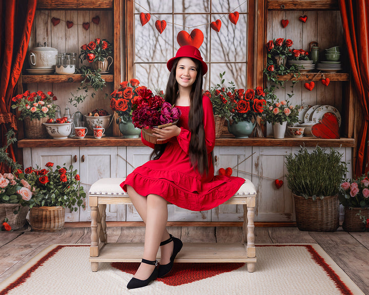 Valentine's Day Kitchen Wall (sweep options) - HSD Photography Backdrops