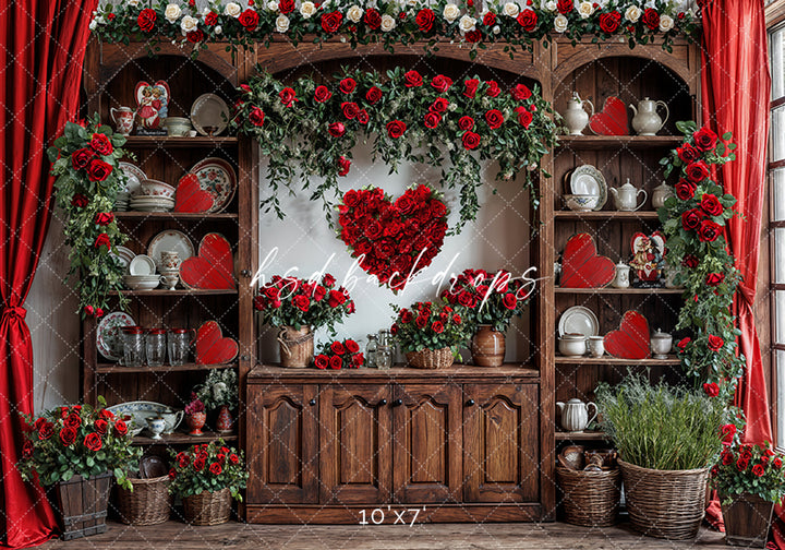 Valentine's Day Kitchen Hutch (sweep options) - HSD Photography Backdrops