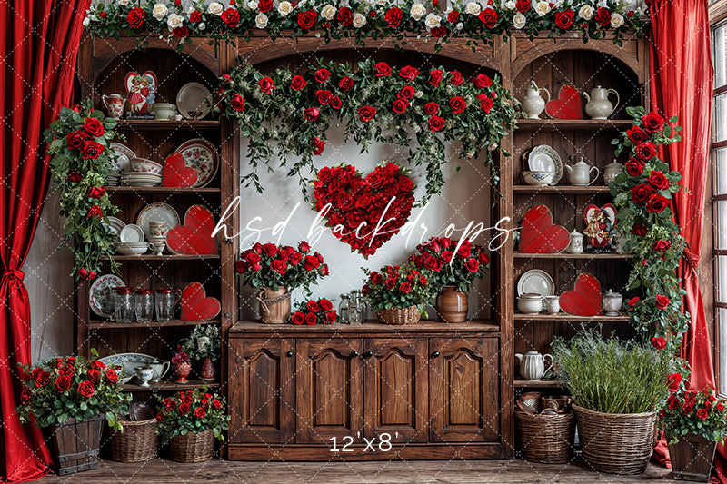 Valentine's Day Kitchen Hutch (sweep options) - HSD Photography Backdrops