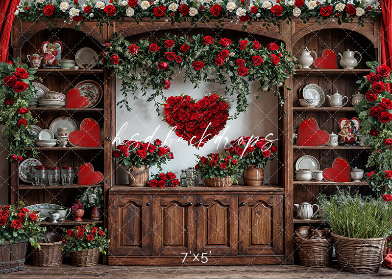 Valentine's Day Kitchen Hutch (sweep options) - HSD Photography Backdrops