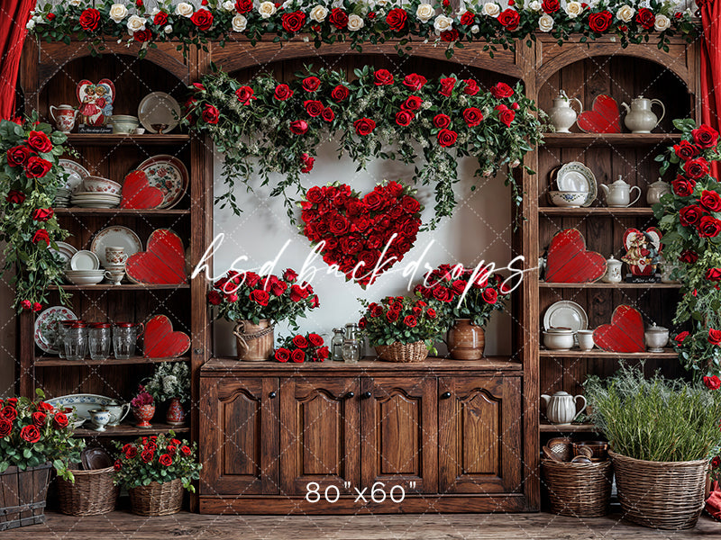 Valentine's Day Kitchen Hutch (sweep options) - HSD Photography Backdrops