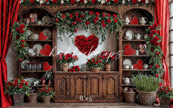 Valentine's Day Kitchen Hutch (sweep options) - HSD Photography Backdrops