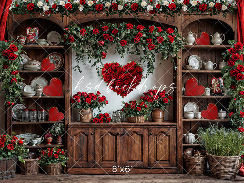 Valentine's Day Kitchen Hutch (sweep options) - HSD Photography Backdrops
