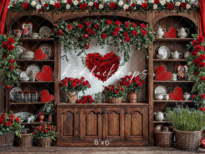 Valentine's Day Kitchen Hutch (sweep options) - HSD Photography Backdrops