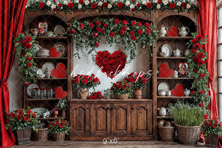 Valentine's Day Kitchen Hutch (sweep options) - HSD Photography Backdrops