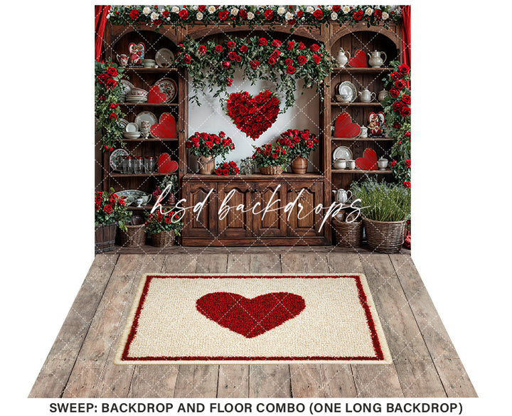 Valentine's Day Kitchen Hutch (sweep options) - HSD Photography Backdrops