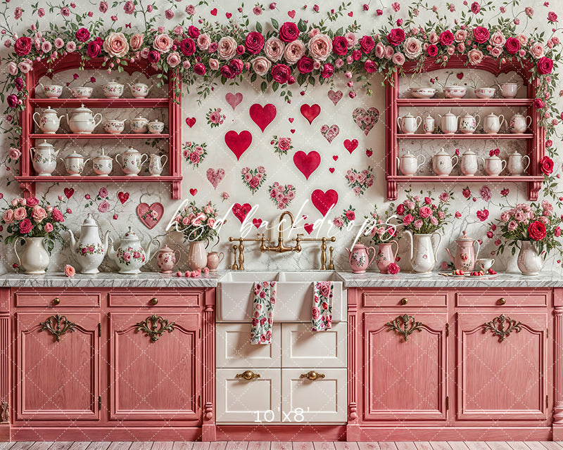 Valentine's Day Room - VD32829 Pink Kitchen - HSD Photography Backdrops