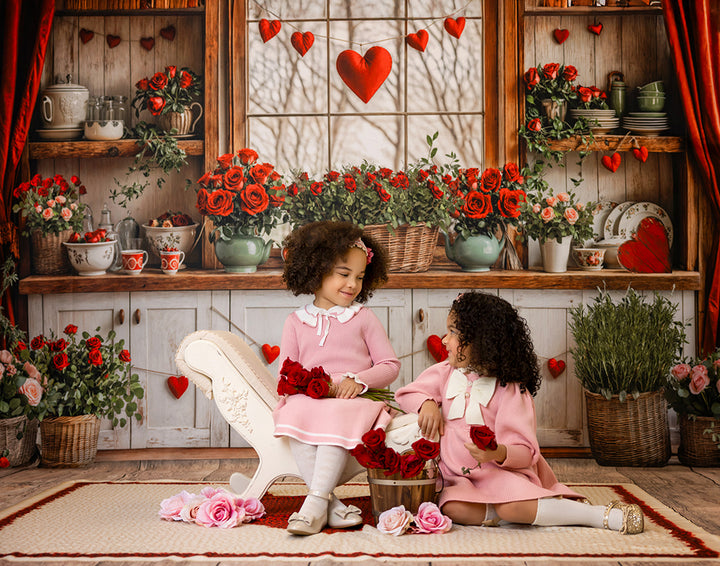 Valentine's Day Kitchen Wall (sweep options) - HSD Photography Backdrops