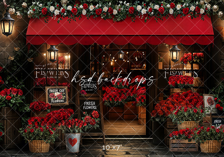 Valentines Day Flower Market (sweep options) - HSD Photography Backdrops