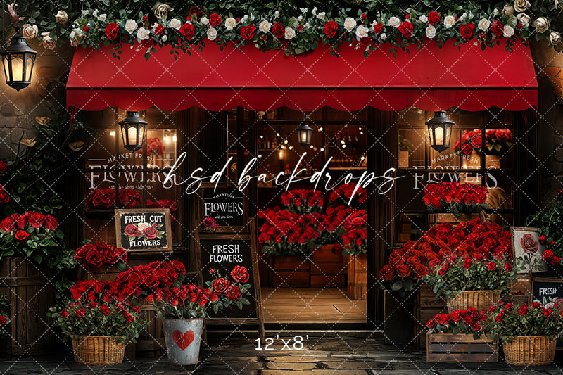 Valentines Day Flower Market (sweep options) - HSD Photography Backdrops