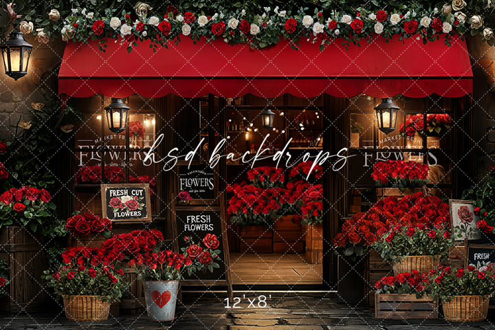 Valentines Day Flower Market (sweep options) - HSD Photography Backdrops