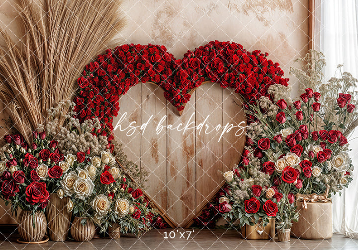 Boho Valentine's Heart Arch (sweep options) - HSD Photography Backdrops