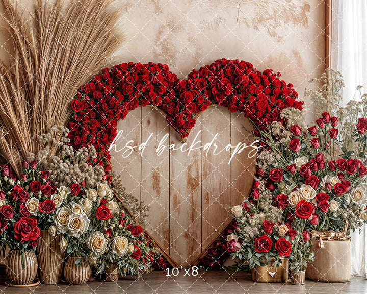 Boho Valentine's Heart Arch (sweep options) - HSD Photography Backdrops