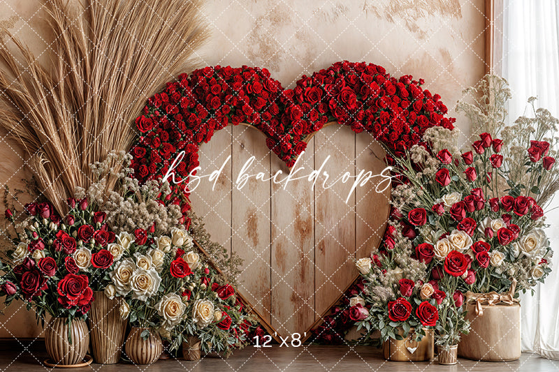 Boho Valentine's Heart Arch (sweep options) - HSD Photography Backdrops