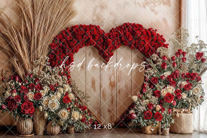 Boho Valentine's Heart Arch (sweep options) - HSD Photography Backdrops