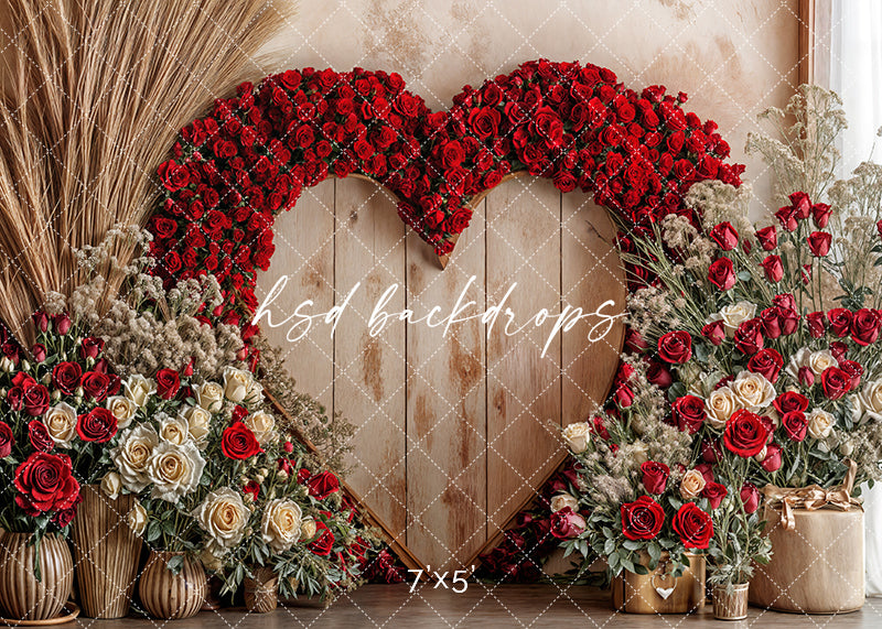Boho Valentine's Heart Arch (sweep options) - HSD Photography Backdrops