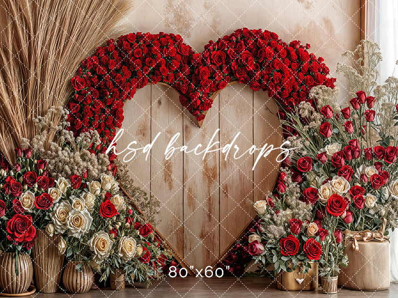 Boho Valentine's Heart Arch (sweep options) - HSD Photography Backdrops