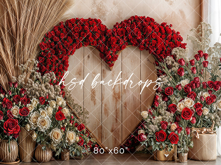 Boho Valentine's Heart Arch (sweep options) - HSD Photography Backdrops