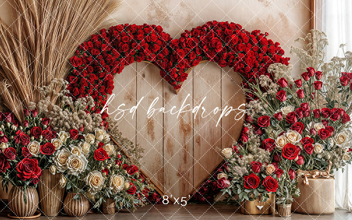 Boho Valentine's Heart Arch (sweep options) - HSD Photography Backdrops