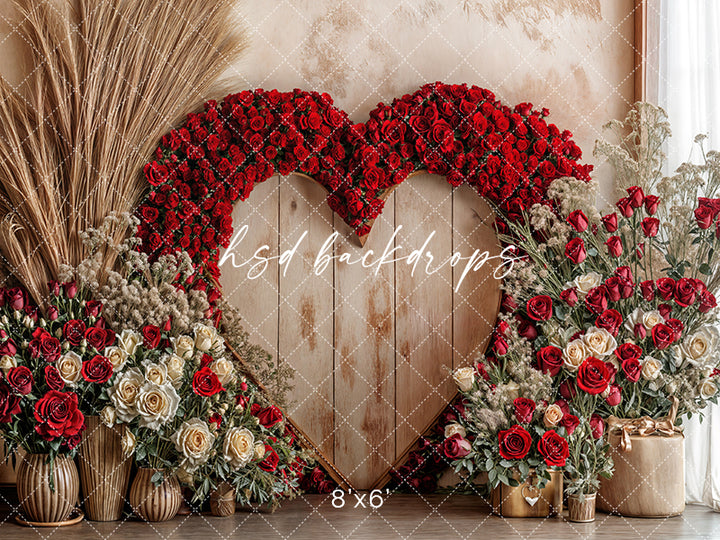 Boho Valentine's Heart Arch (sweep options) - HSD Photography Backdrops