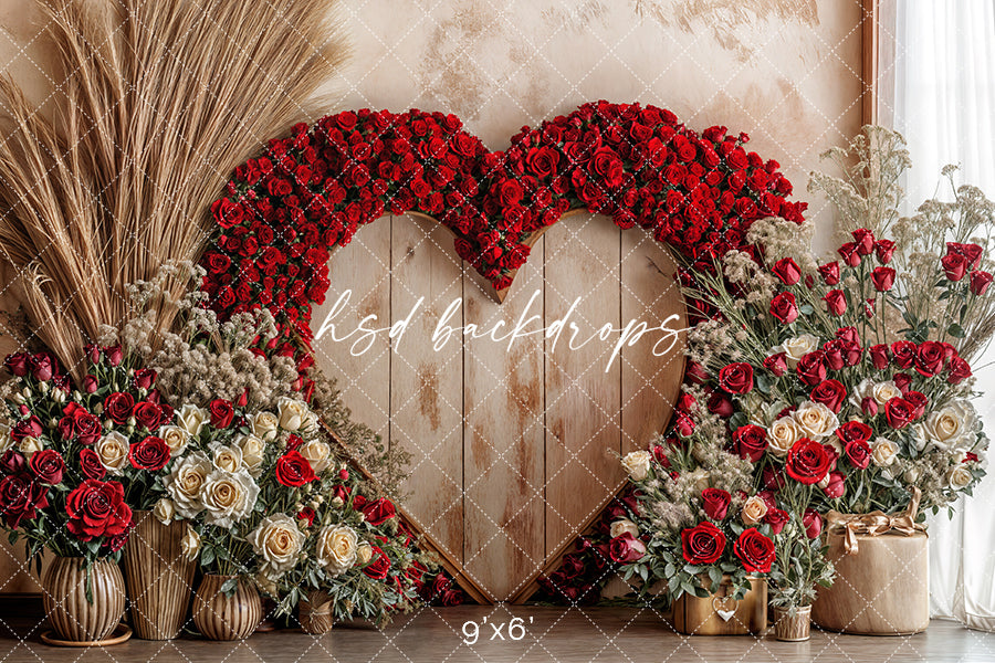 Boho Valentine's Heart Arch (sweep options) - HSD Photography Backdrops