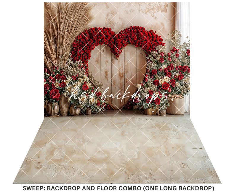 Boho Valentine's Heart Arch (sweep options) - HSD Photography Backdrops