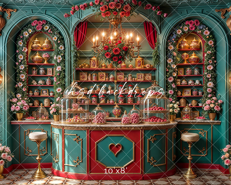 Victorian Valentine's Day Candy Shop - HSD Photography Backdrops