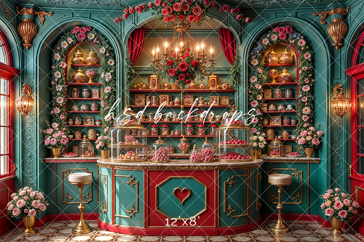 Victorian Valentine's Day Candy Shop - HSD Photography Backdrops