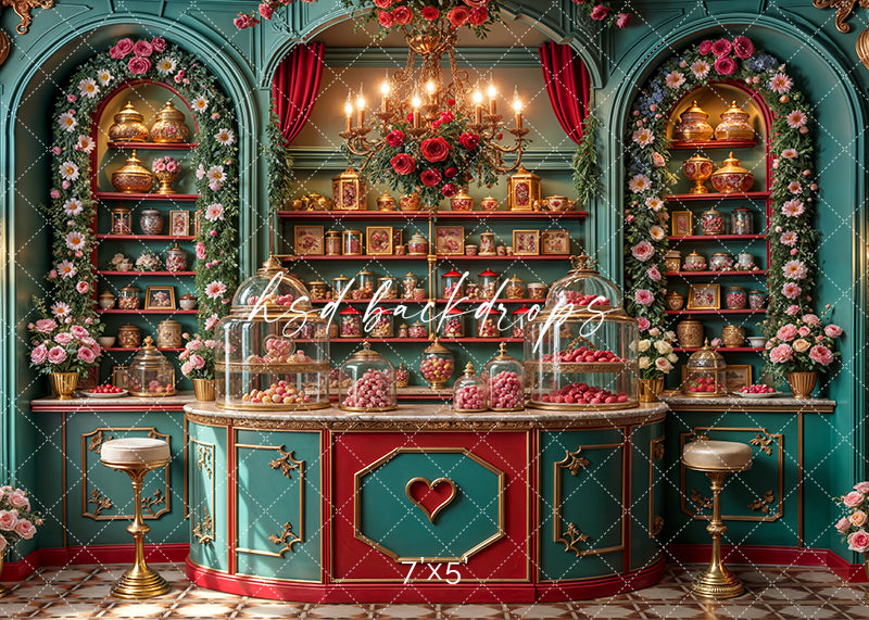 Victorian Valentine's Day Candy Shop - HSD Photography Backdrops