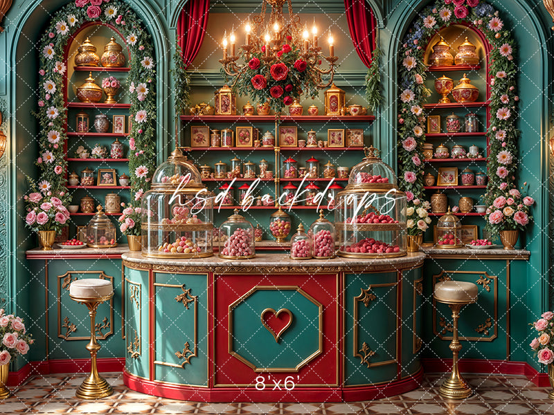 Victorian Valentine's Day Candy Shop - HSD Photography Backdrops