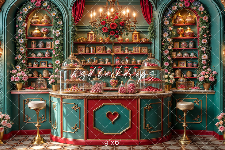 Victorian Valentine's Day Candy Shop - HSD Photography Backdrops
