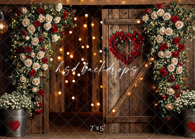 Rustic Valentine's Day Door (sweep options) - HSD Photography Backdrops