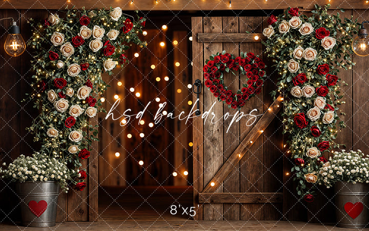 Rustic Valentine's Day Door (sweep options) - HSD Photography Backdrops
